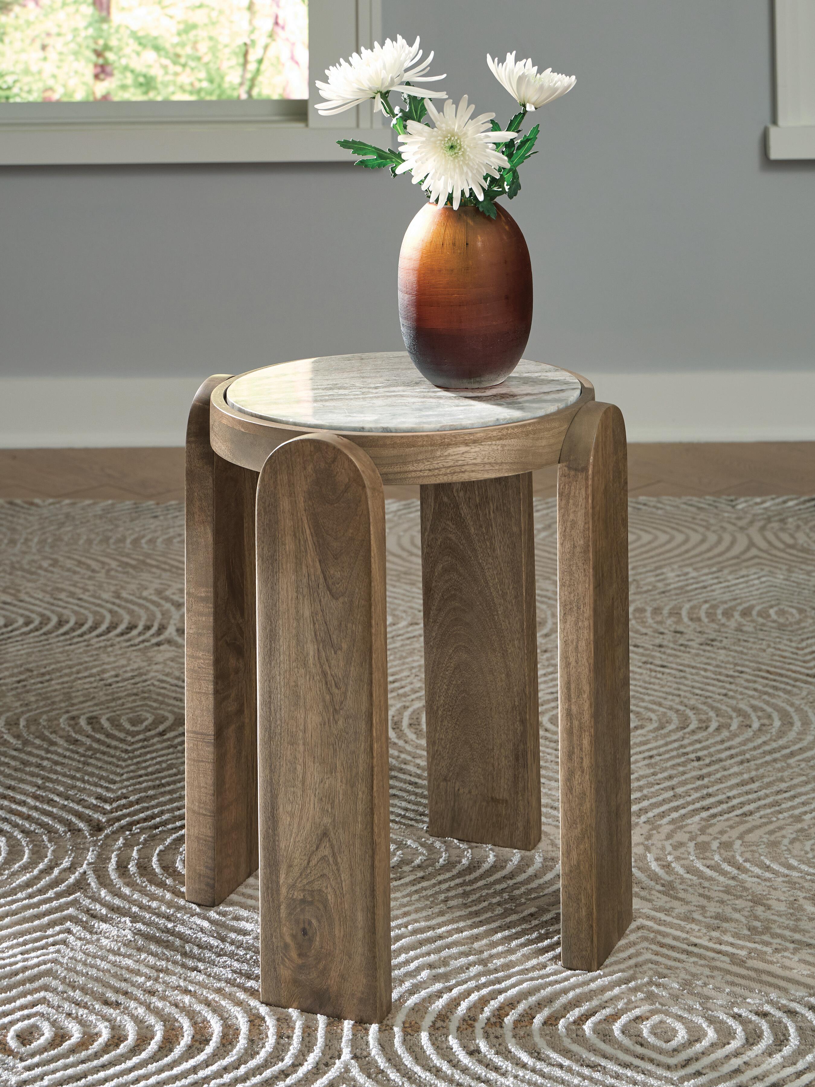 Gavrilley Accent Table - Gray/White/Brown