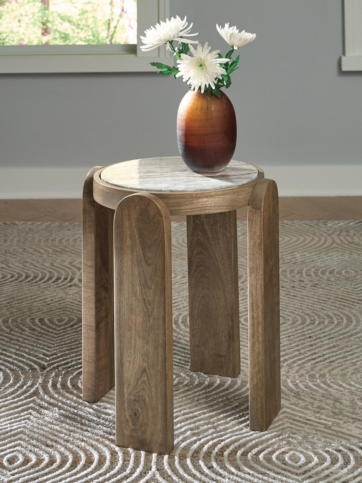 Gavrilley Accent Table - Gray/White/Brown