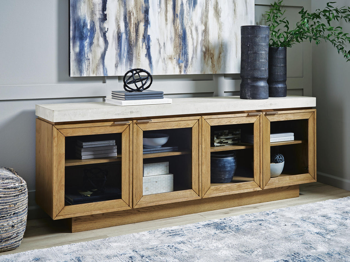 Adanworth Accent Cabinet - Light Brown/Gray