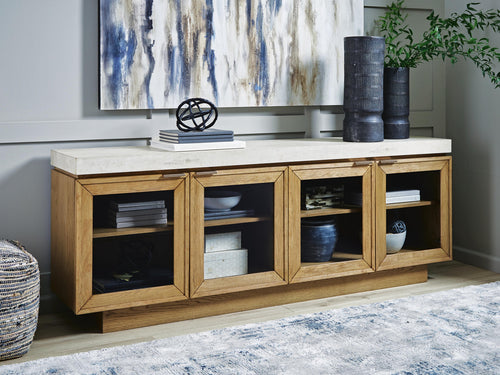 Adanworth Accent Cabinet - Light Brown/Gray