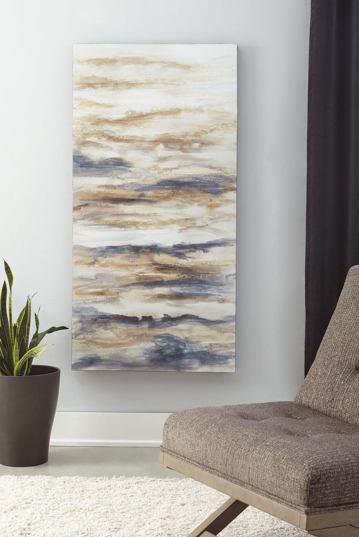Joely Wall Art - Blue/Tan