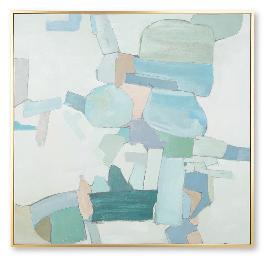 Wynburn Wall Art - White/Blue/Green