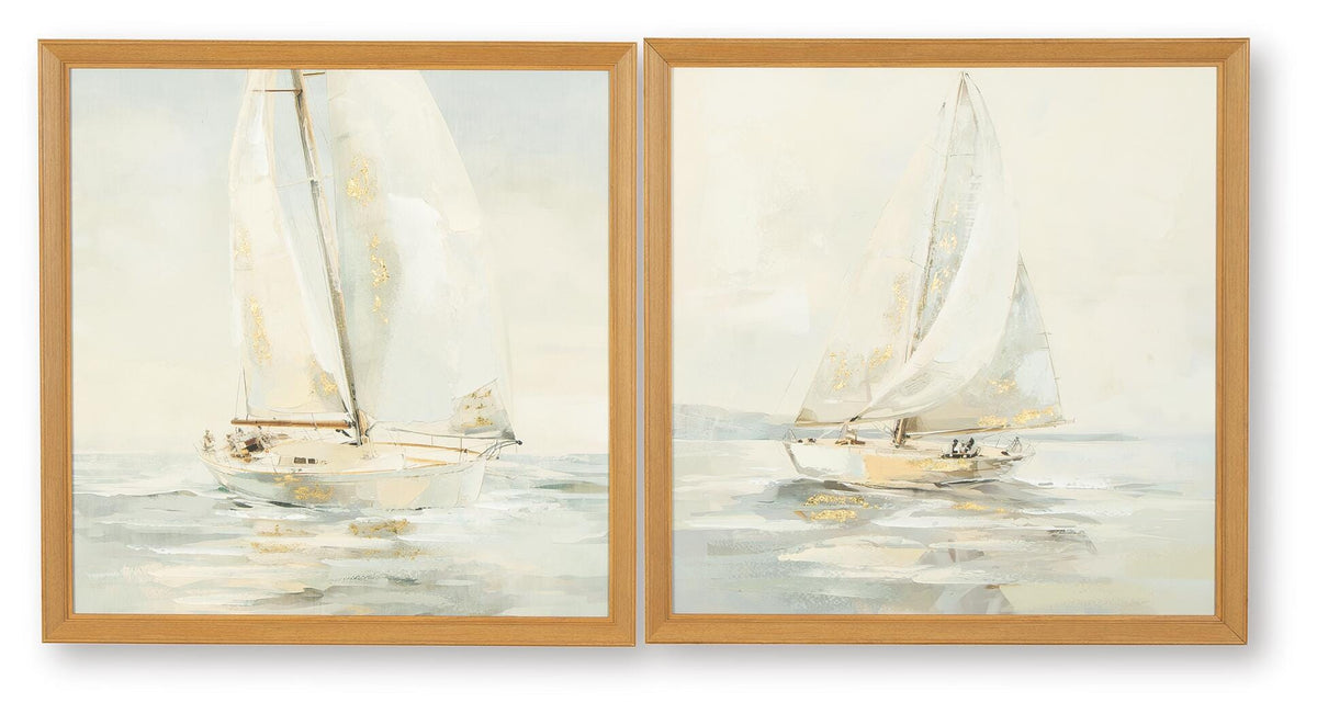 Winbrook Wall Art Set (2/CN) - Gray/Tan/Gold Finish