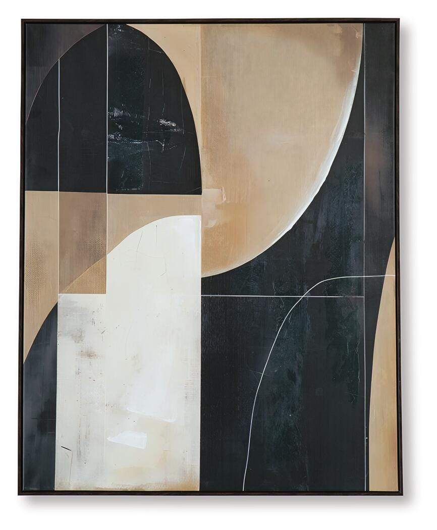 Ewanford Wall Art - Black/Brown/Tan