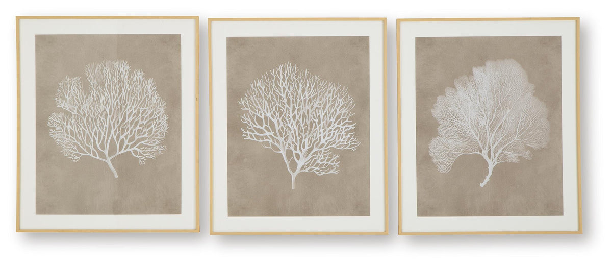Hendridge Wall Art Set (3/CN) - Taupe/White