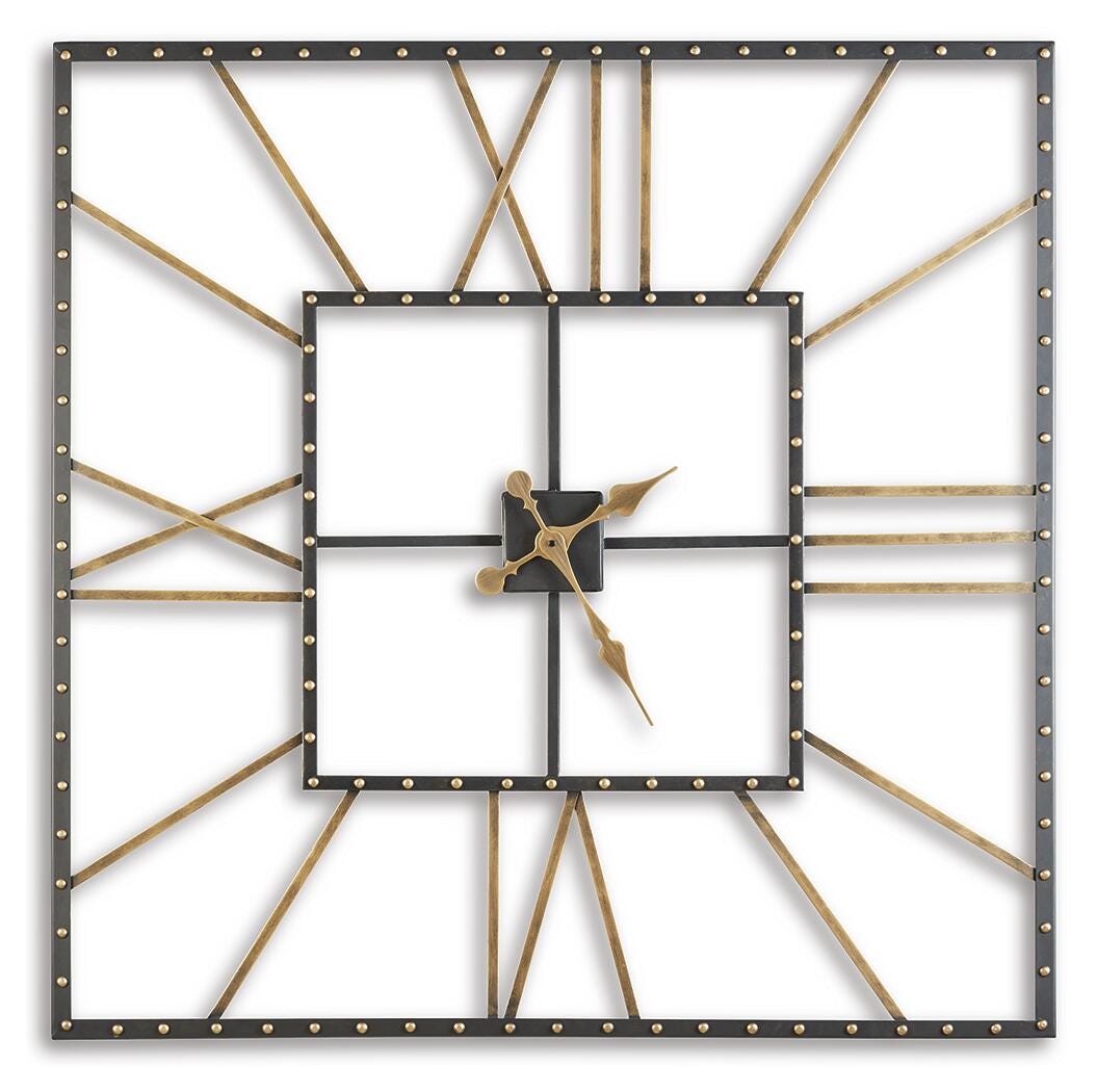 Thames Wall Clock - Black/Gold Finish
