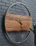 Panchali Wall Clock - Brown/Silver Finish
