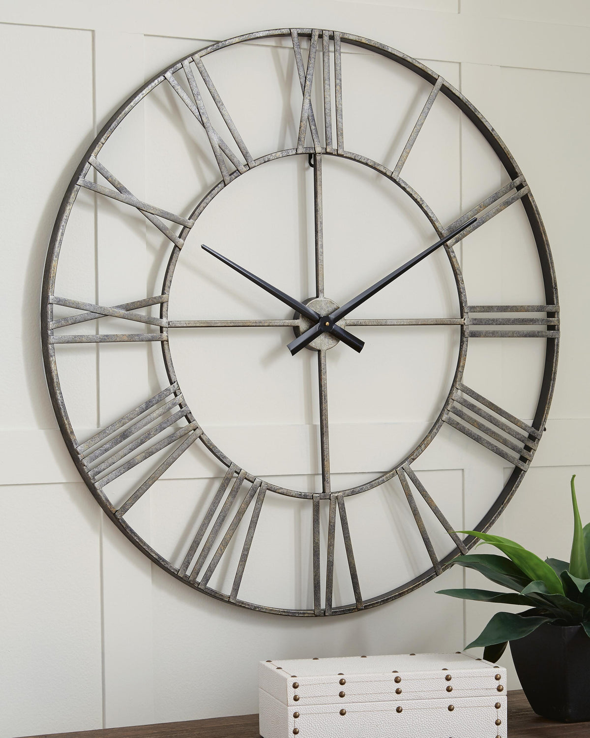 Paquita Wall Clock - Antique Silver