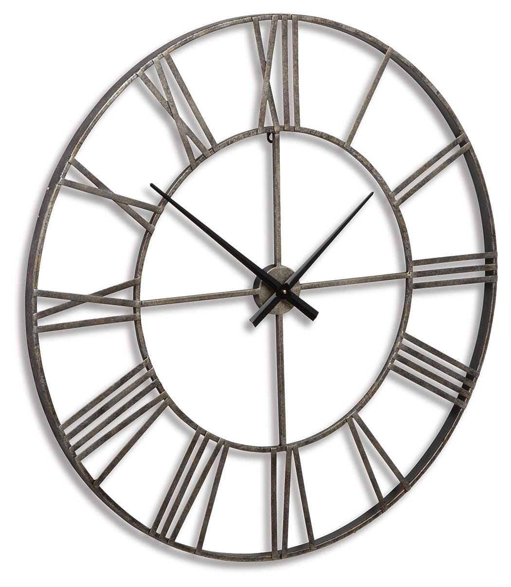 Paquita Wall Clock - Antique Silver