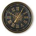 Dairton Wall Clock - Black/Gold Finish