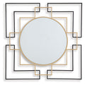 Oceanal Accent Mirror - Black/Gold Finish