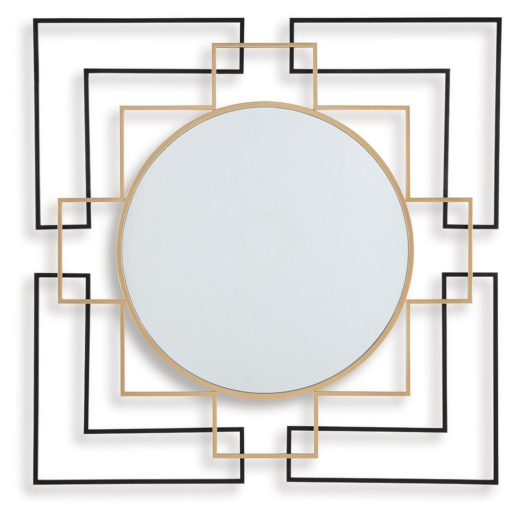 Oceanal Accent Mirror - Black/Gold Finish