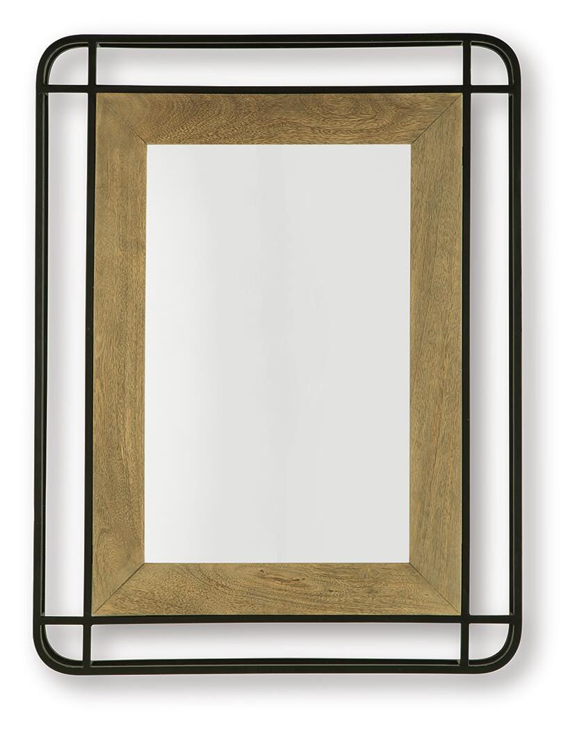 Beelman Accent Mirror - Black/Brown