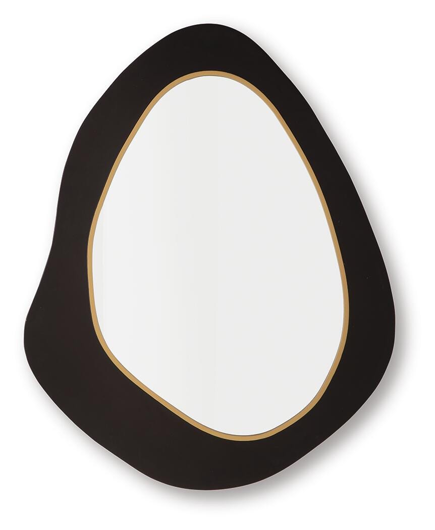 Kierlock Accent Mirror - Black/Gold Finish