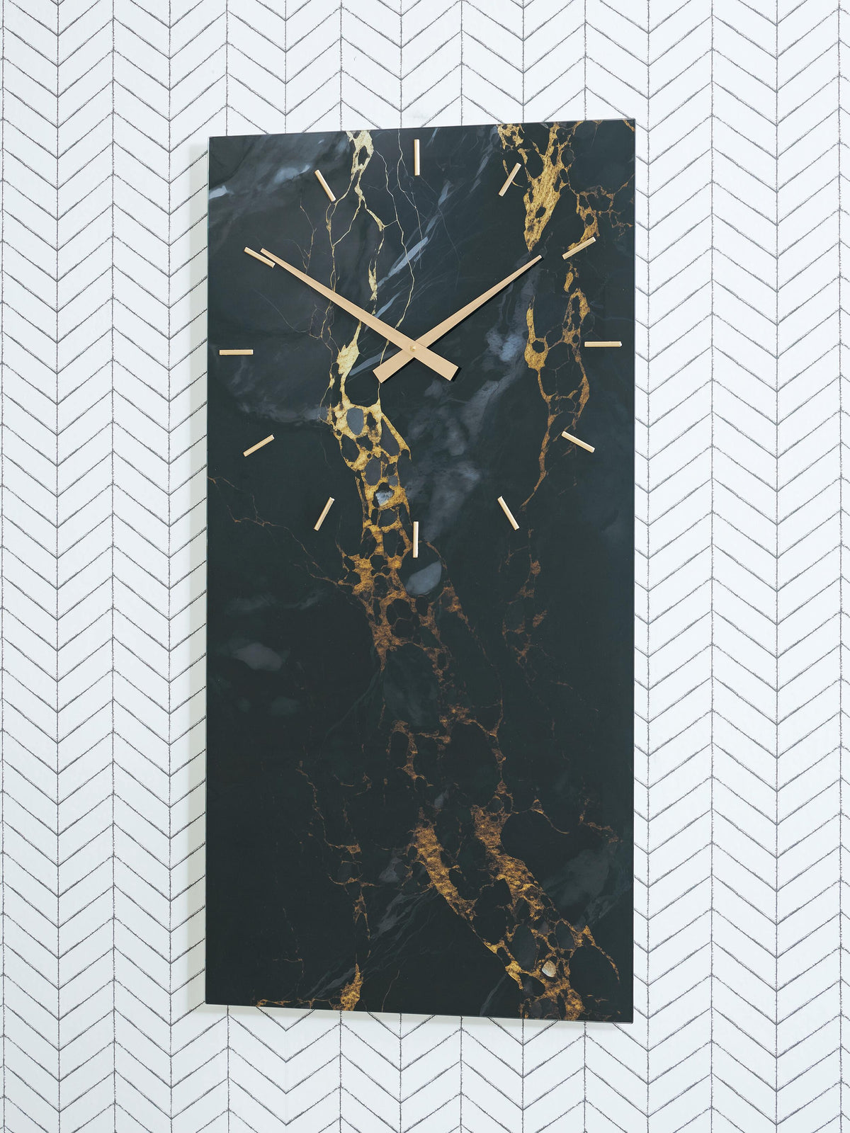 Teague Wall Clock - Black/Gold Finish