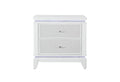 Alina White Nightstand With LED And USB