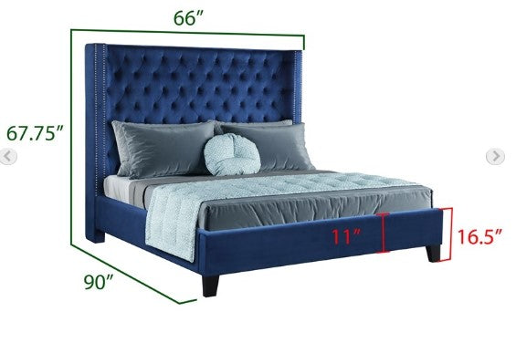 ALLEN QUEEN BED BLUE