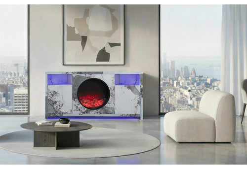 Alora Marble 70″ Entertainment Unit With Speakers And LED