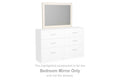 Stelsie Bedroom Mirror - White