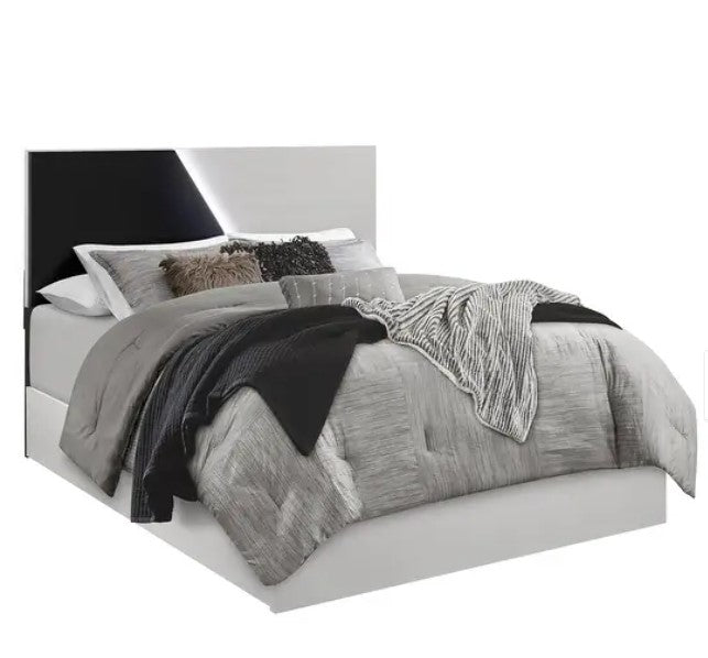BLACK AND LIGHT GRAY 5 PCS QUEEN BEDROOM SET