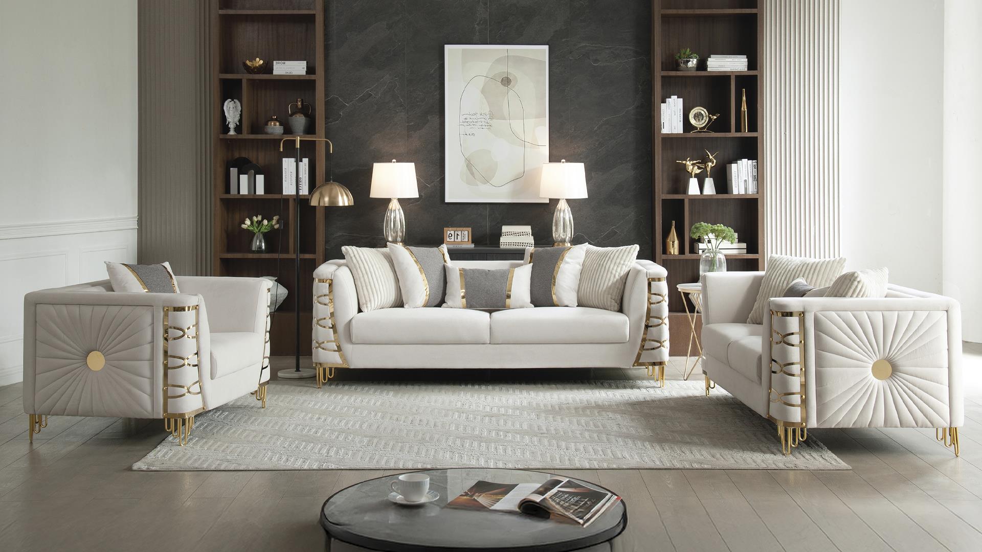 Contessa Living Room Collection - Beige