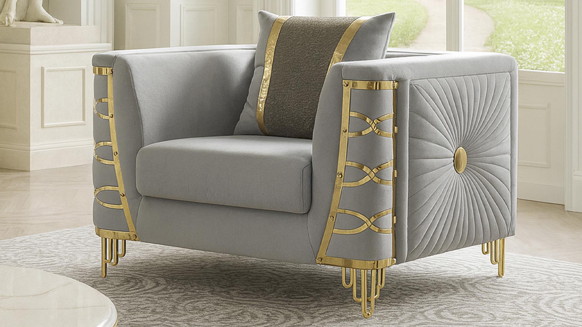 Contessa Living Room Collection - Gray