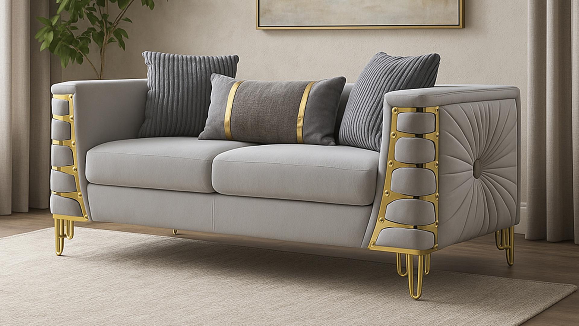 Contessa Living Room Collection - Gray
