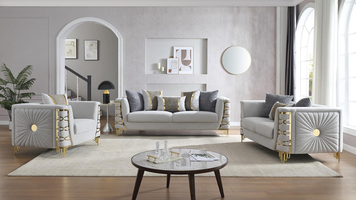 Contessa Living Room Collection - Gray