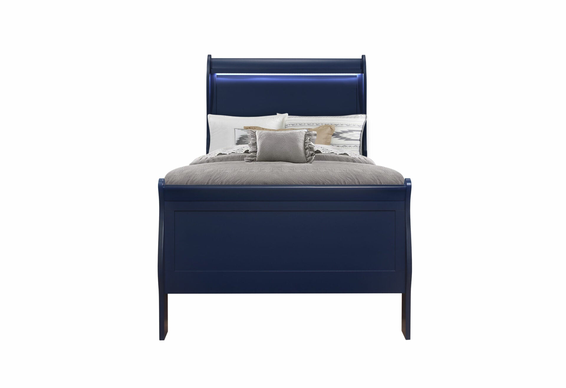 Charlie Blue Twin Bed With LED