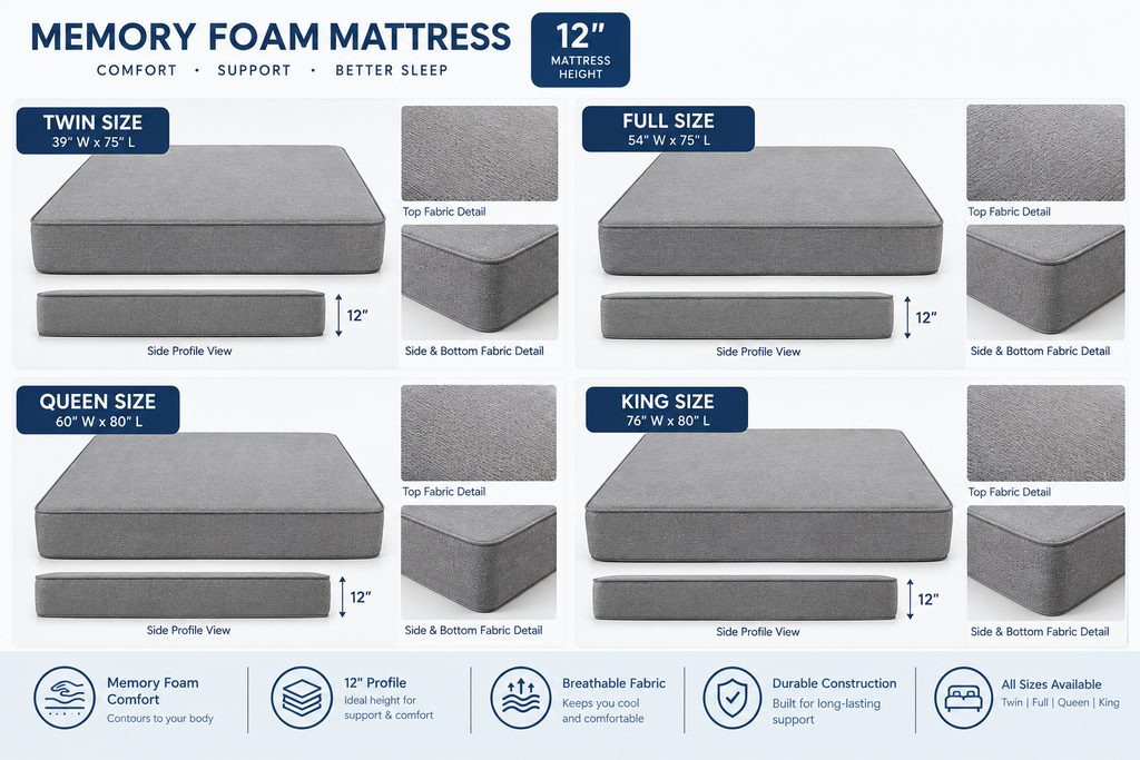 12 INCH MEMORY FOAM MATTRESS