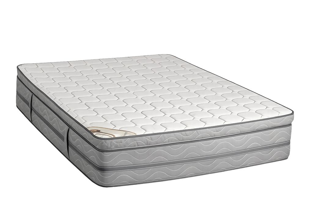 California King Metal Bed Frame with Pillow Top Mattress