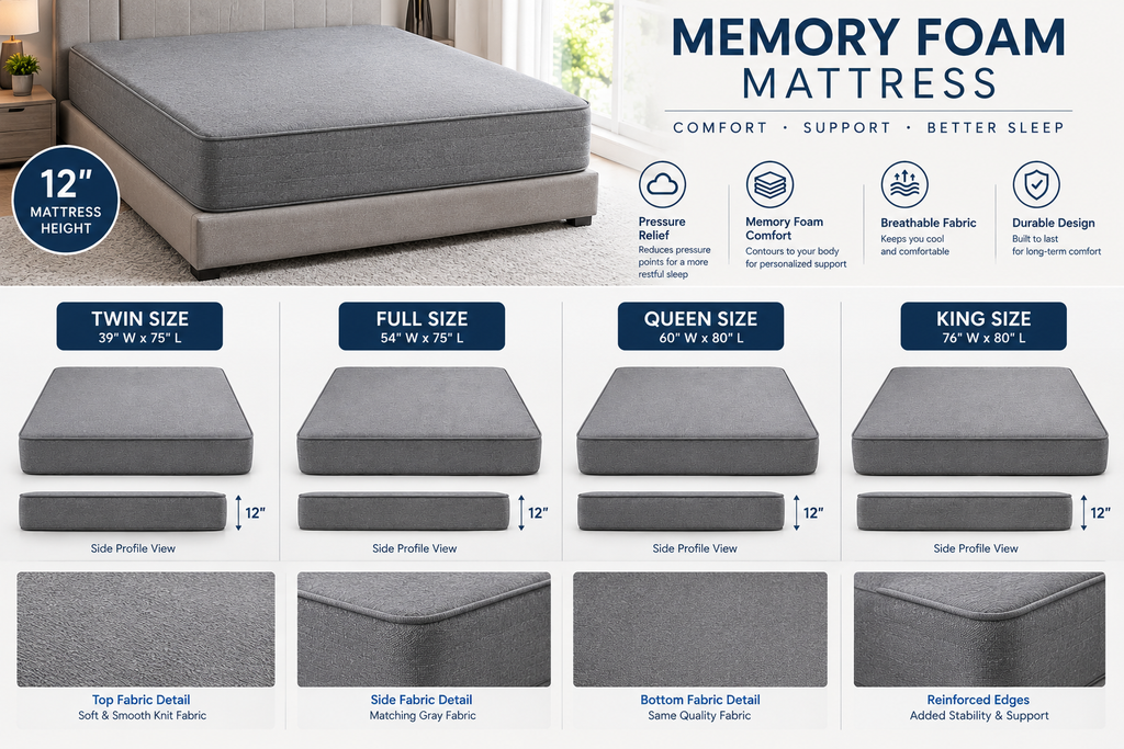 12 INCH MEMORY FOAM MATTRESS