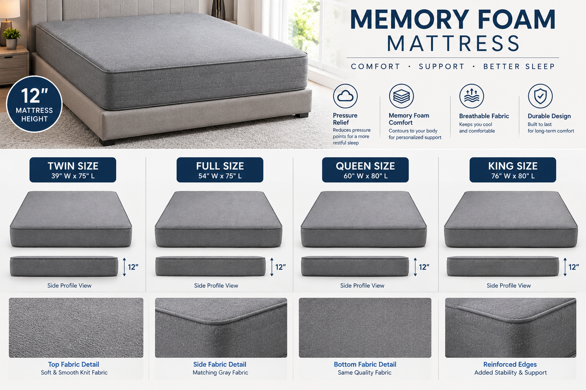 12 INCH MEMORY FOAM MATTRESS