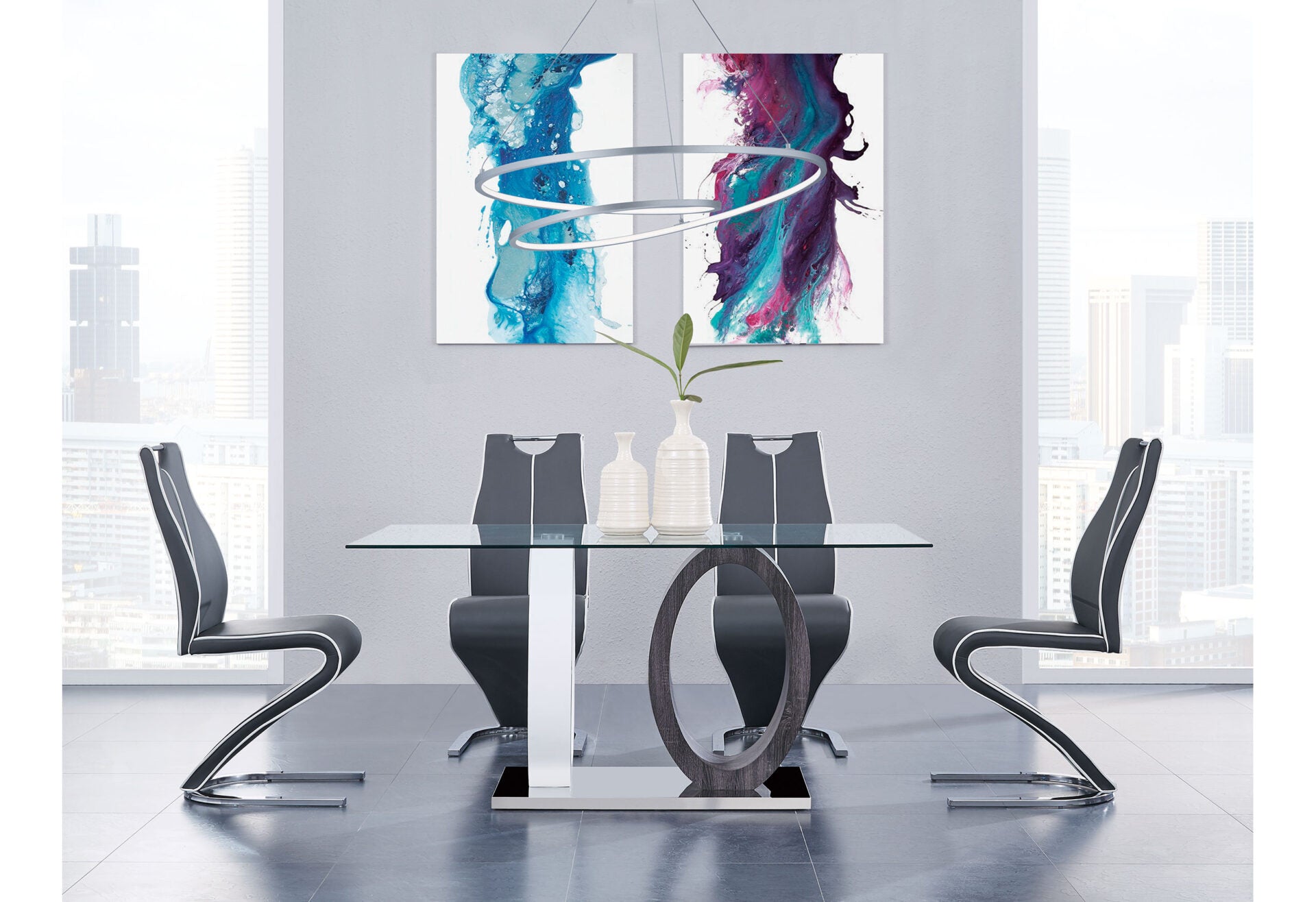 D1628DT Dining Room Collection - Silver