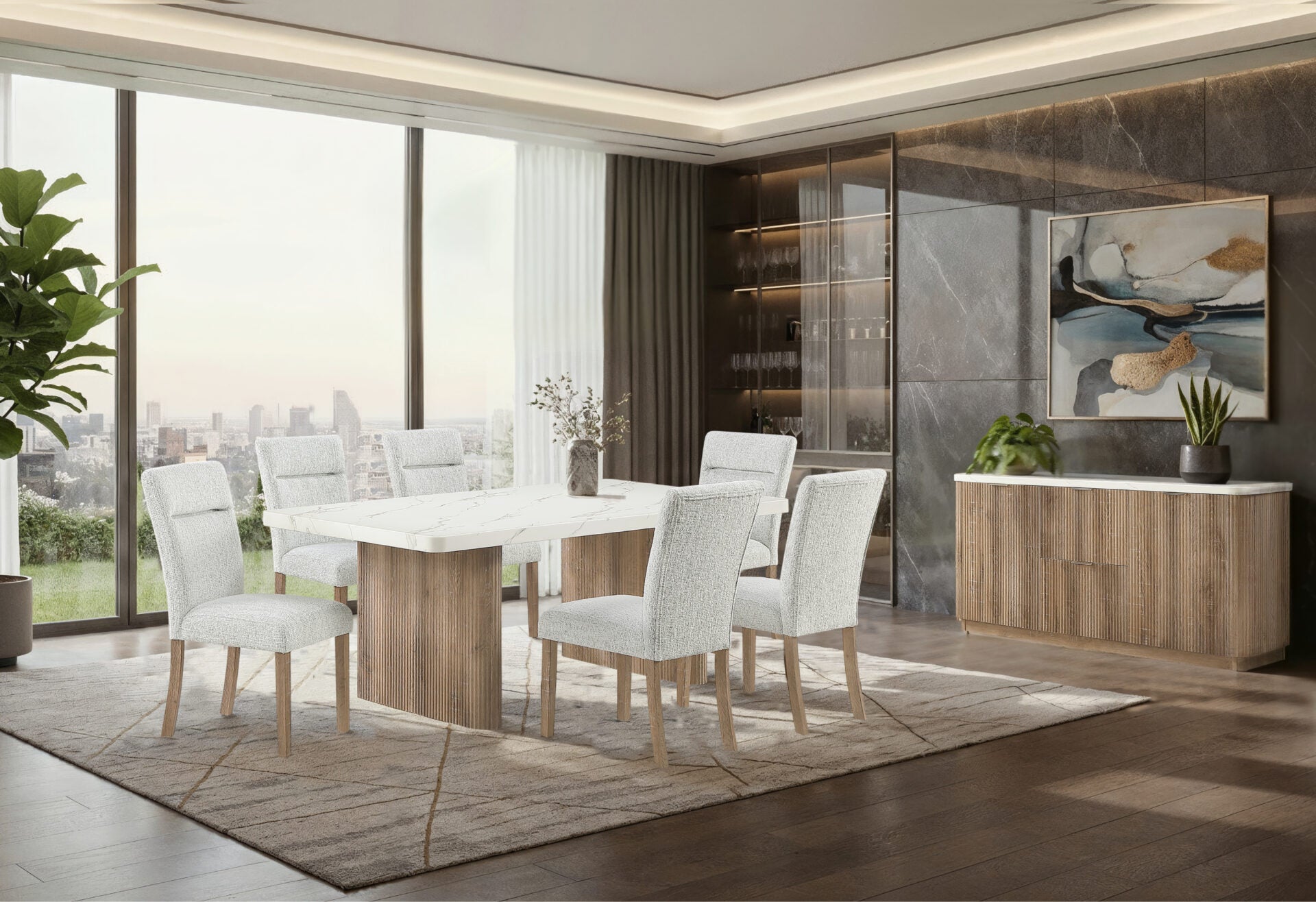 D2504DT Dining Room Collection - Light Grey