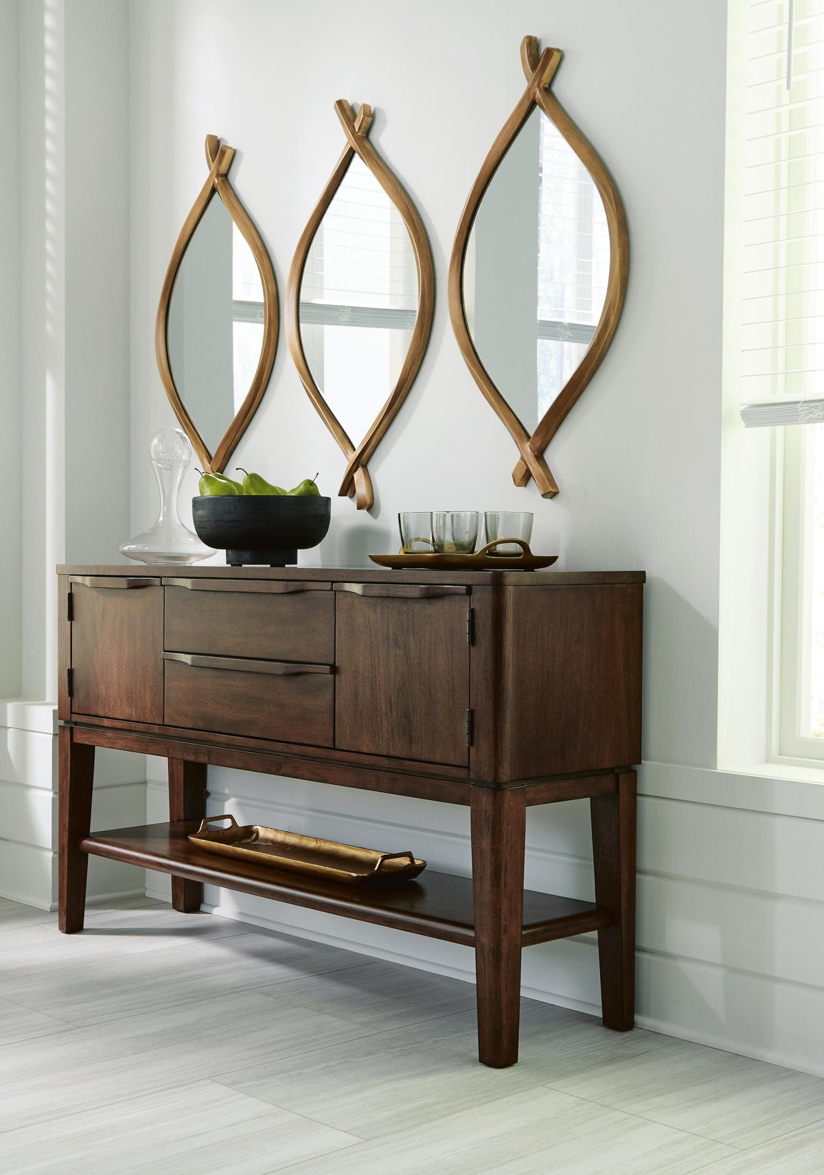 Bartner Accent Mirror - Antique Gold Finish