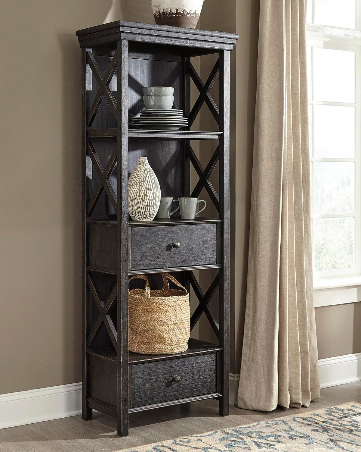Tyler Creek Display Cabinet - Black/Gray