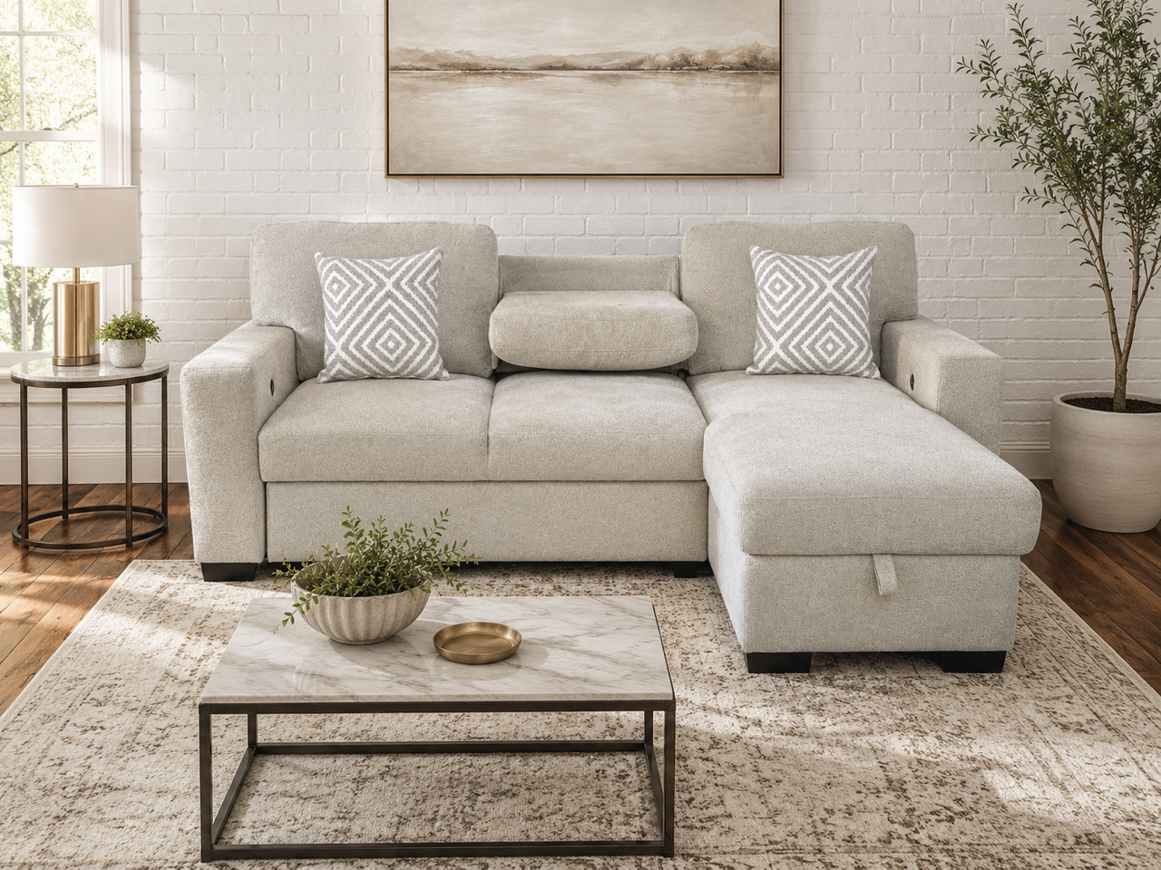 Labor Day Sale White Sectional With Free Rug !!!!