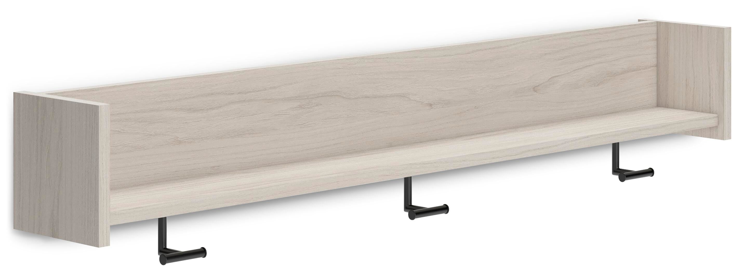 Socalle Wall Mounted Coat Rack w/Shelf - Light Natural