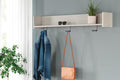 Socalle Wall Mounted Coat Rack w/Shelf - Light Natural