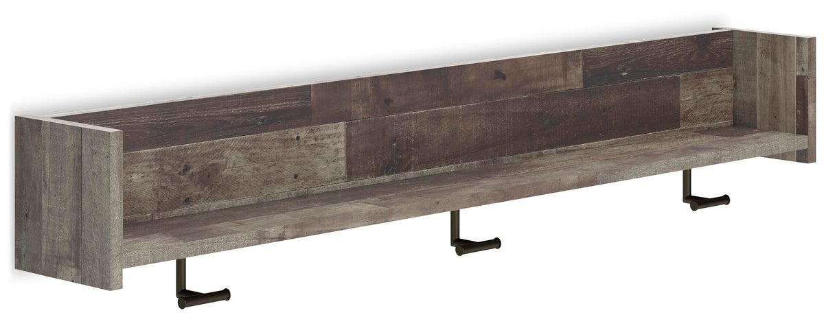 Neilsville Wall Mounted Coat Rack w/Shelf - Multi Gray
