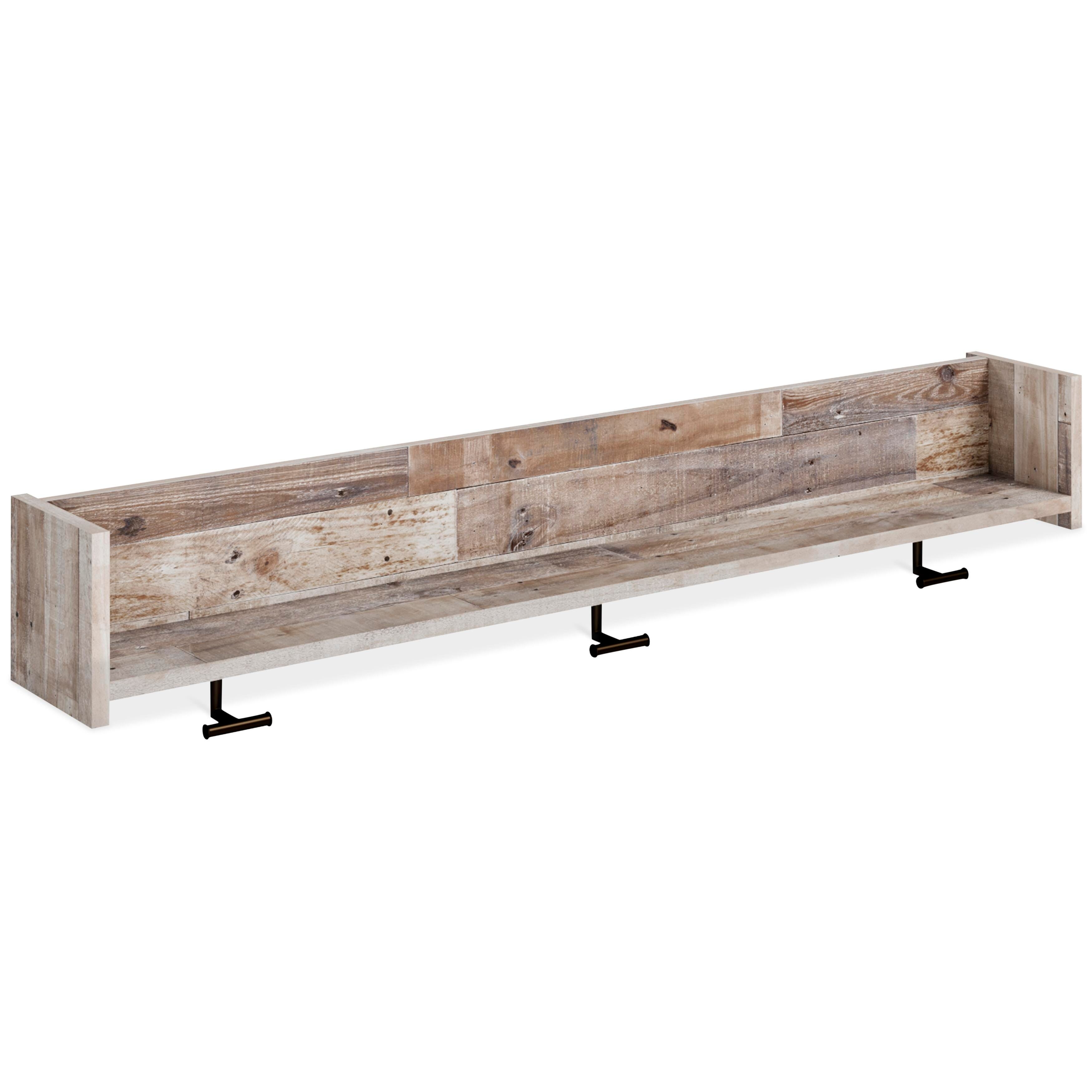 Neilsville Wall Mounted Coat Rack w/Shelf - Whitewash