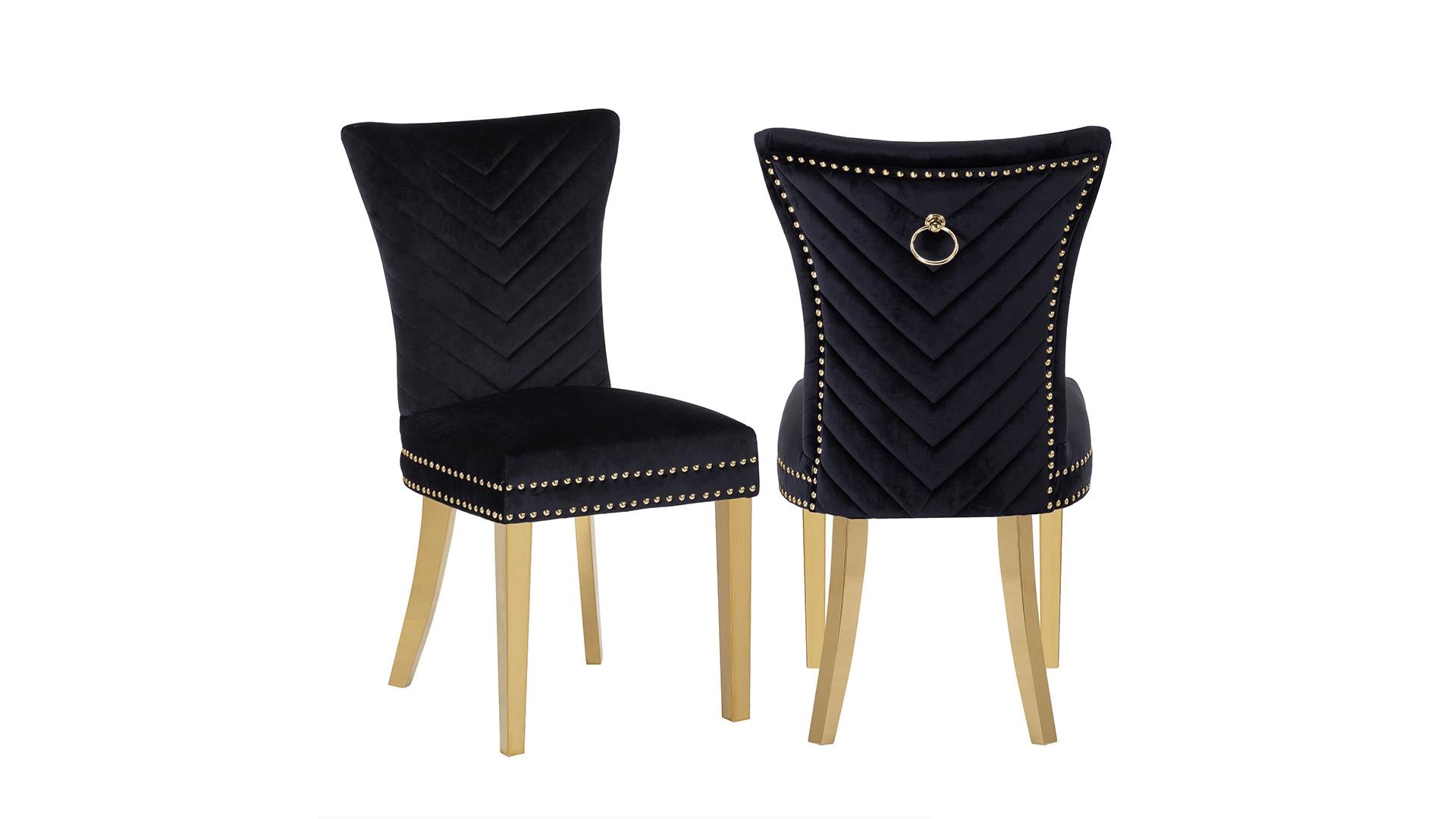 Eva Dining Chairs in Gold Legs