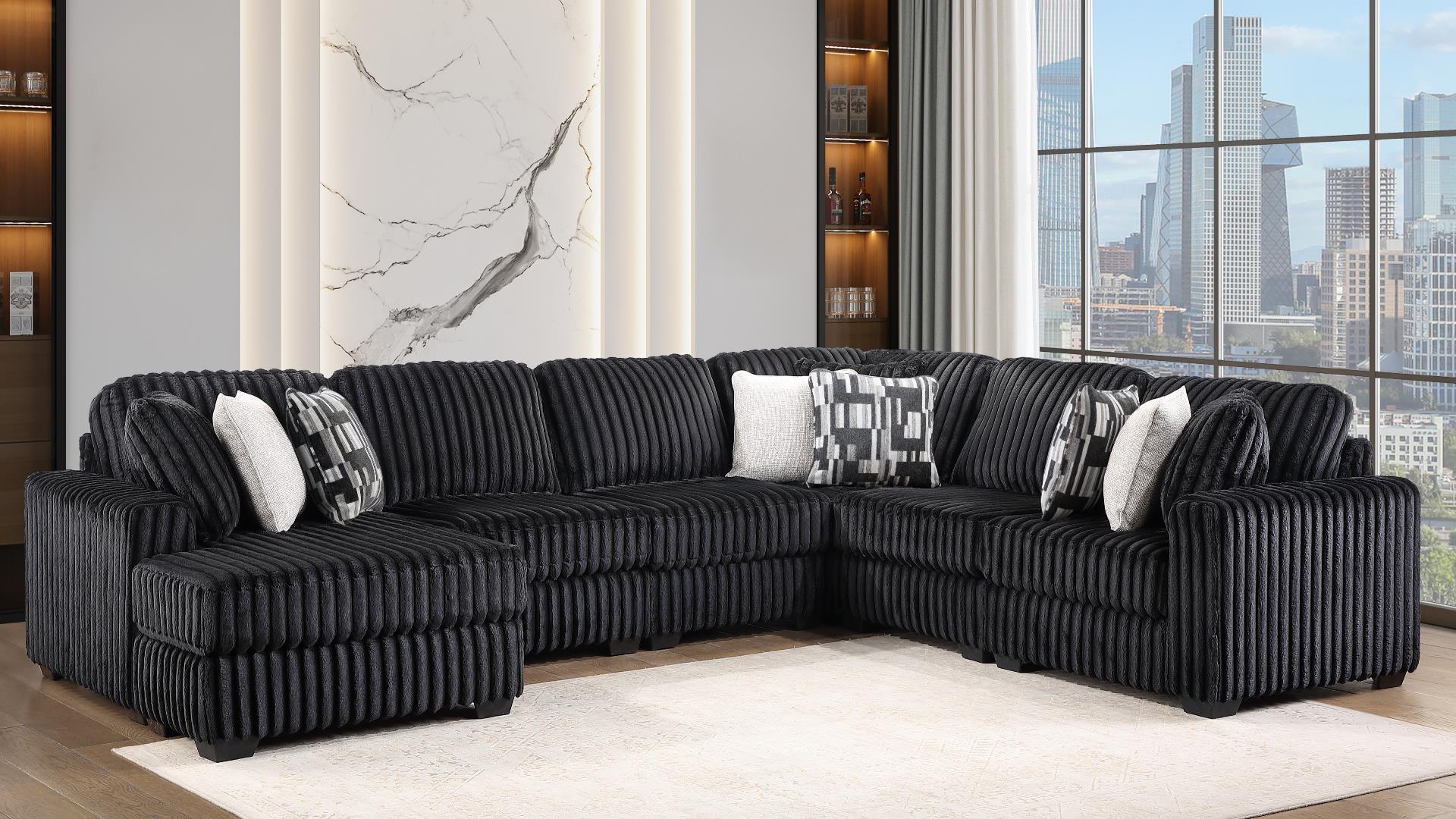 Snuggle Sectional In Black