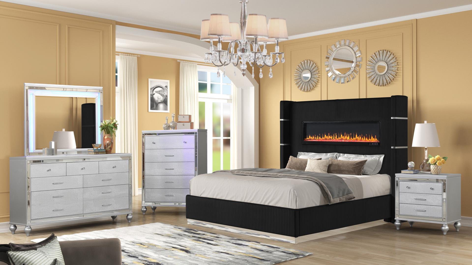 Lizelle Bedroom Set in Black