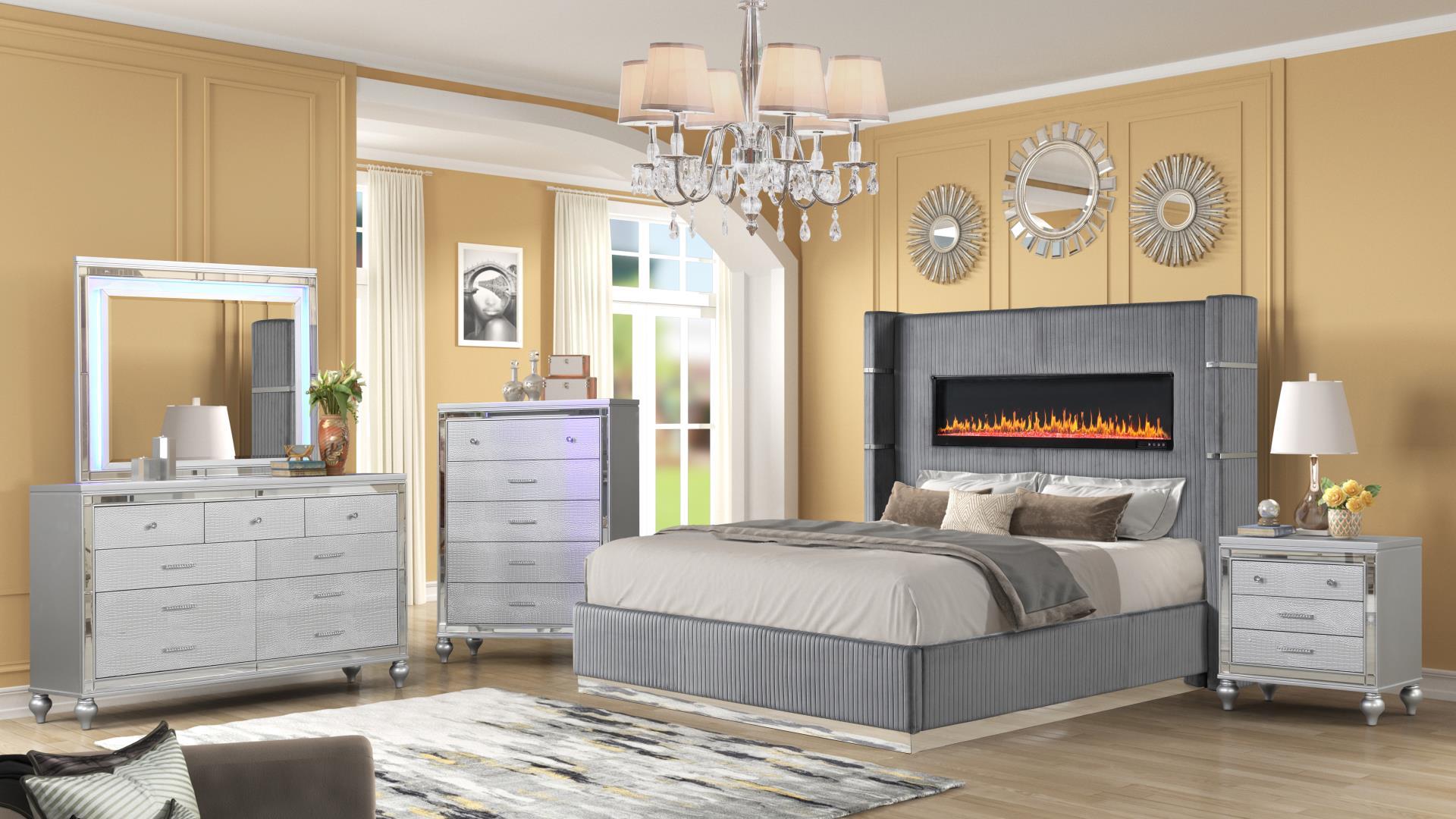 Lizelle Bedroom Set in Gray