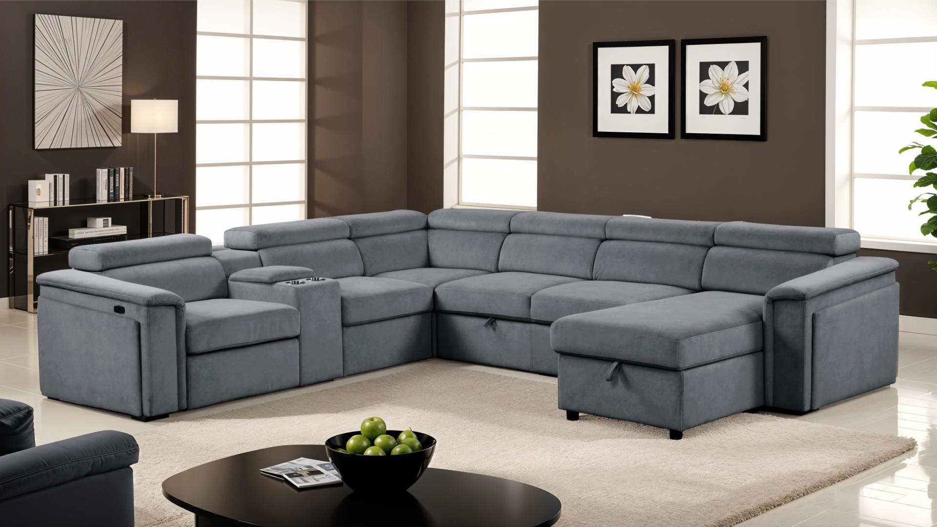 Harvey Sectional Sofa Gray