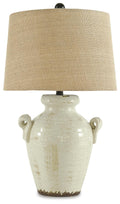 Emelda Ceramic Table Lamp (1/CN) - Cream