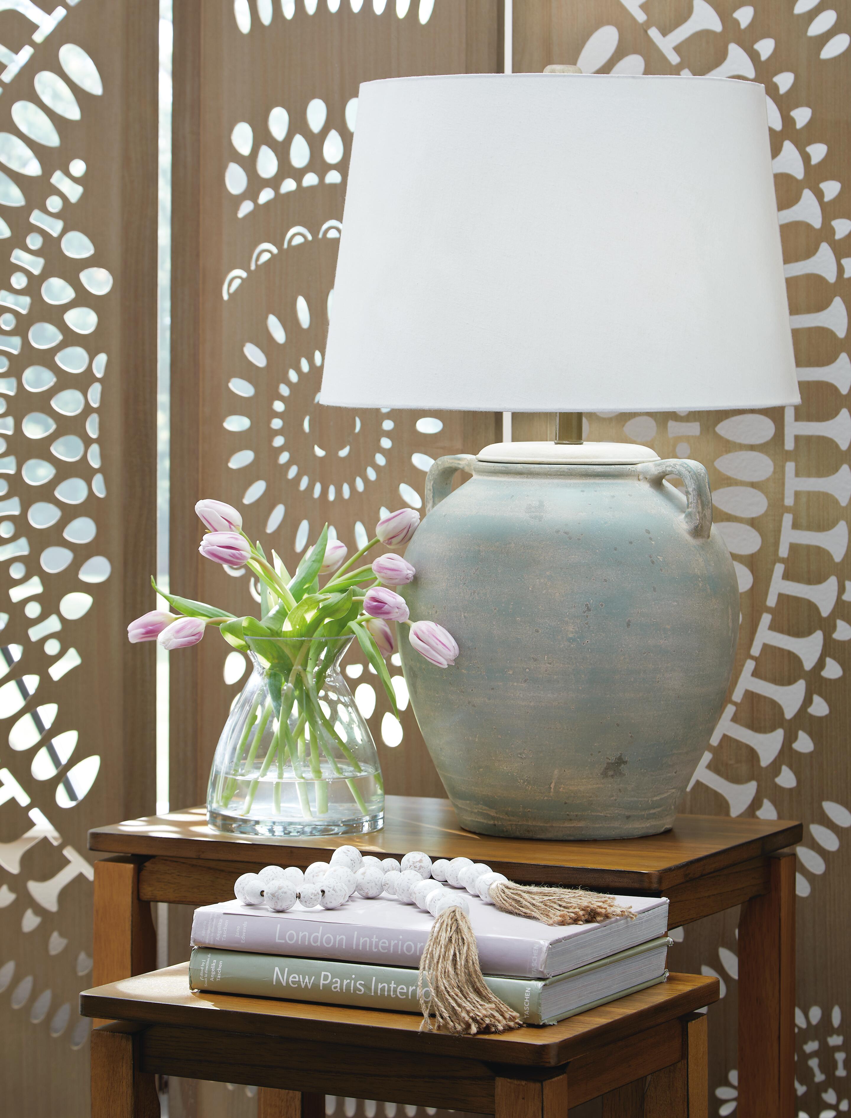 Shawburg Terracotta Table Lamp (1/CN) - Antique Green