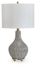 Judlen Ceramic Table Lamp (1/CN) - Gray/Gold Finish
